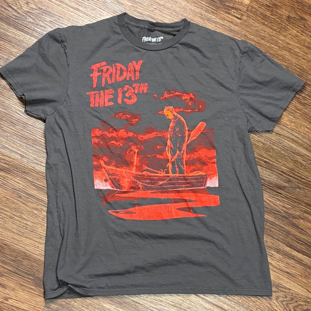 Friday the 13th Jason Voorhees T-Shirt Men's L Black Horror Graphic Tee